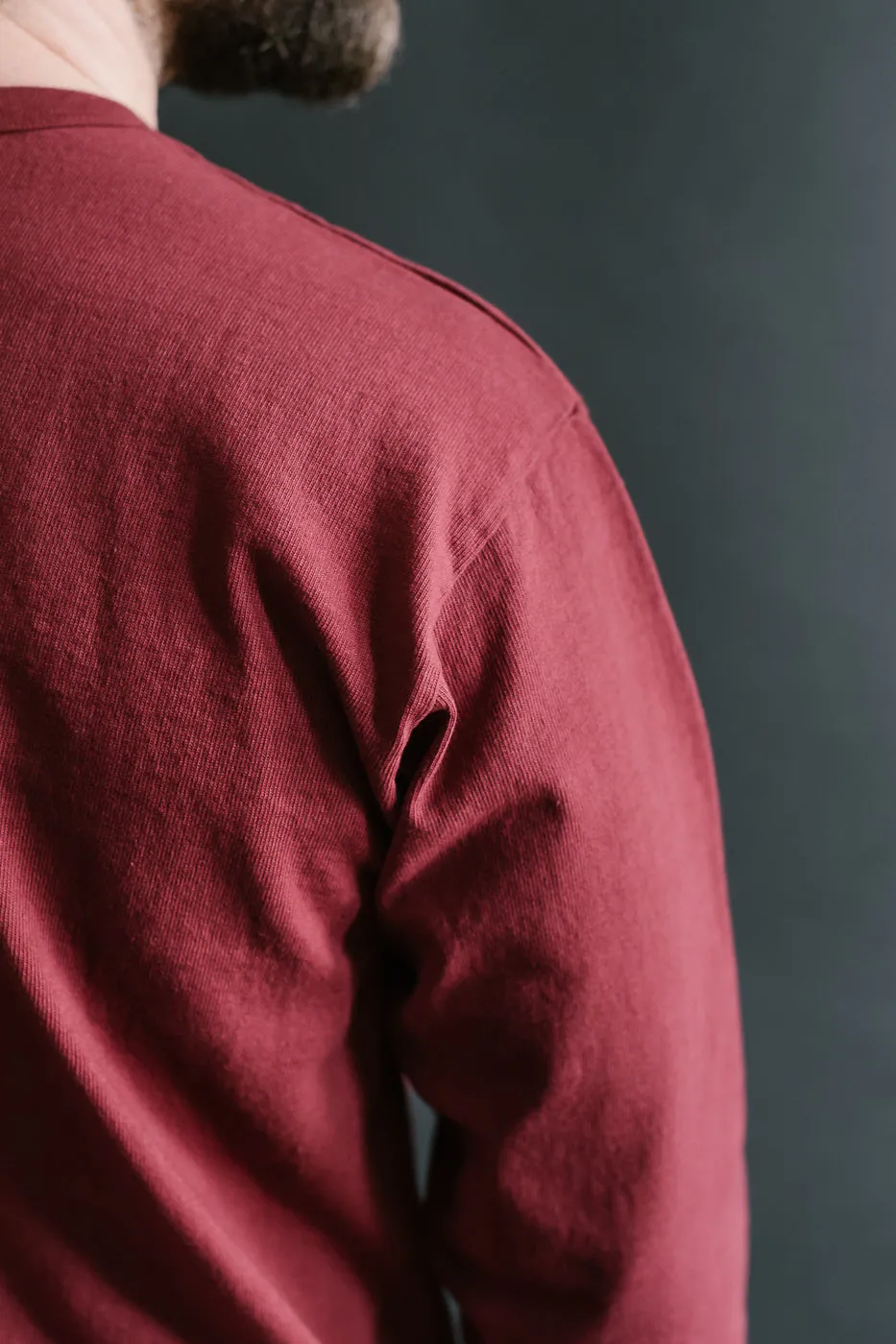 "Stand Wheel" Heavyweight Long Sleeve Tee - Burgundy