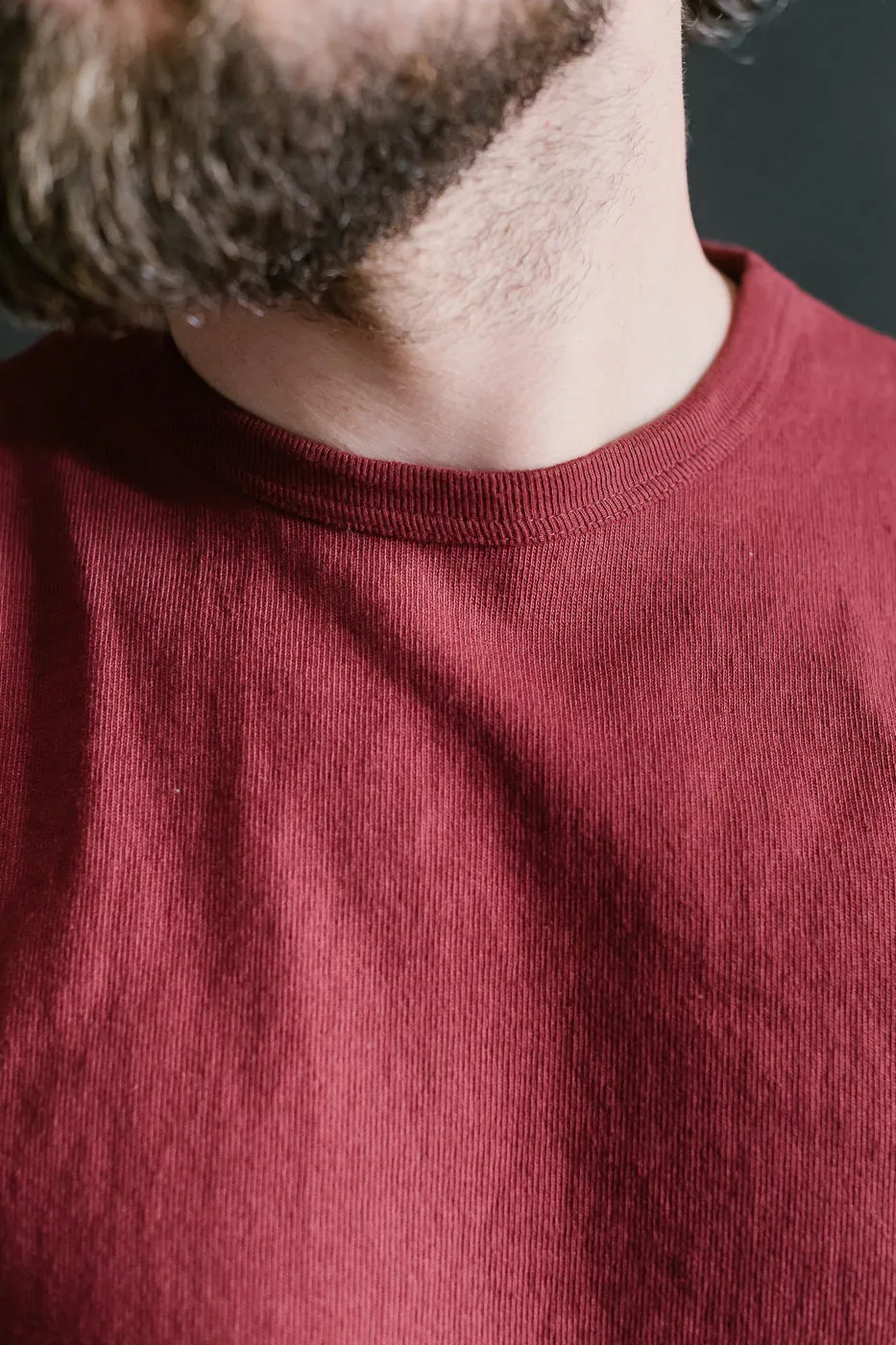 "Stand Wheel" Heavyweight Long Sleeve Tee - Burgundy