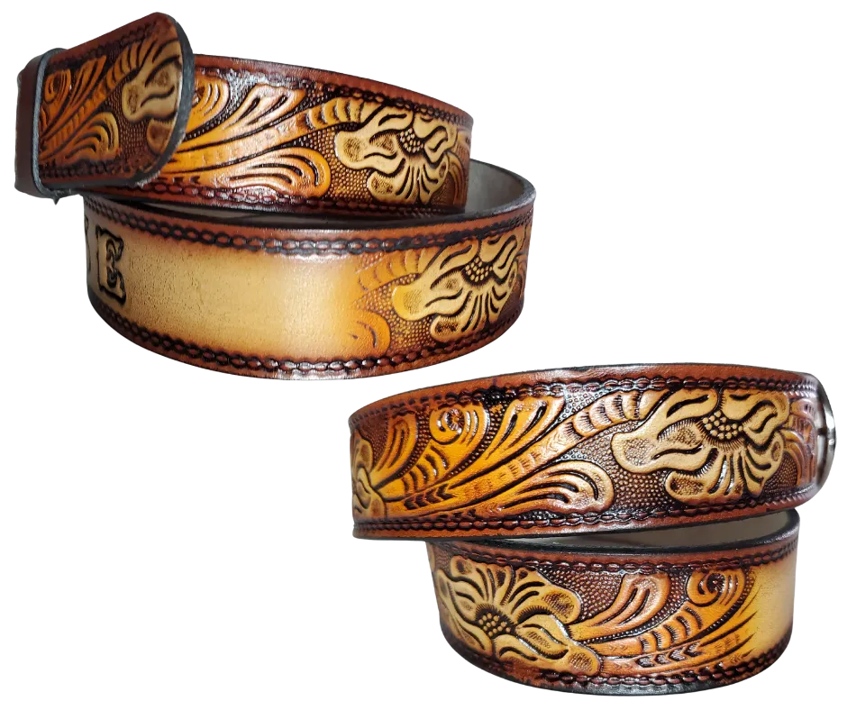 "The Western" Name Leather Belt   "Quick Ship"