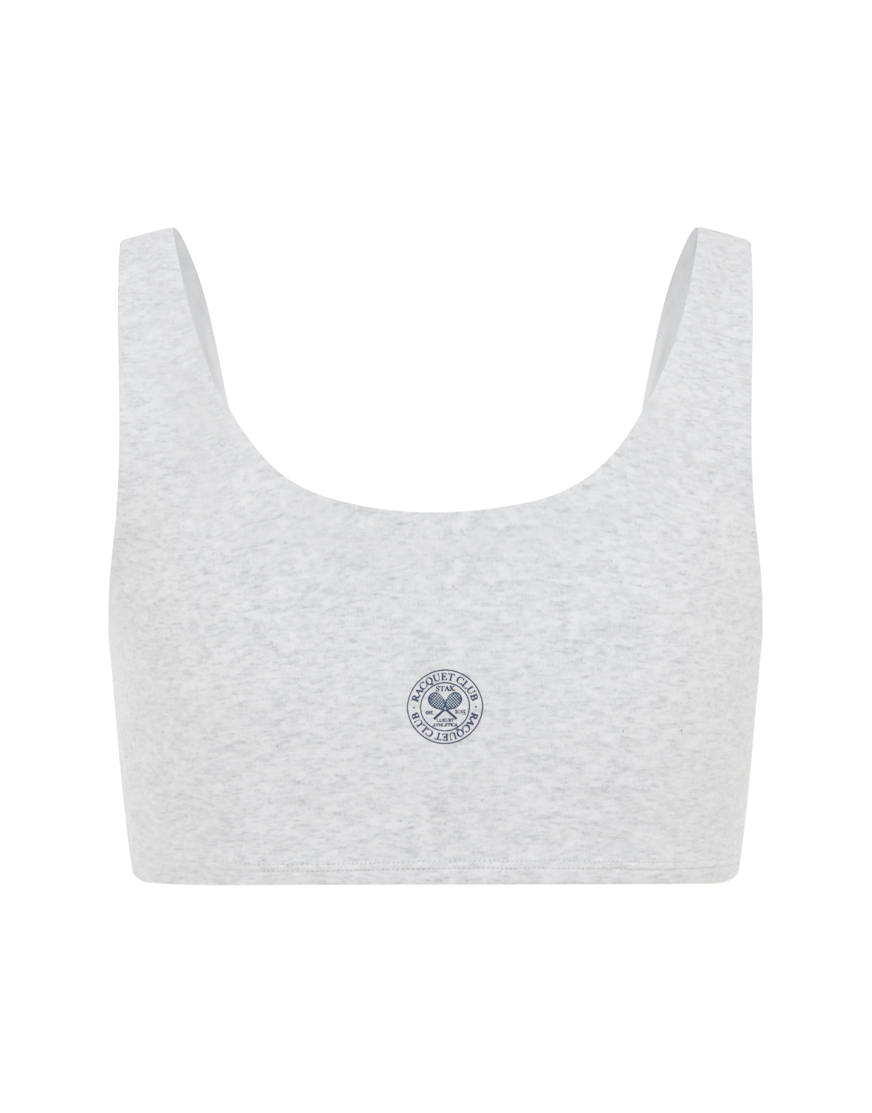 Racquet Club Scoop Crop - Grey Marle