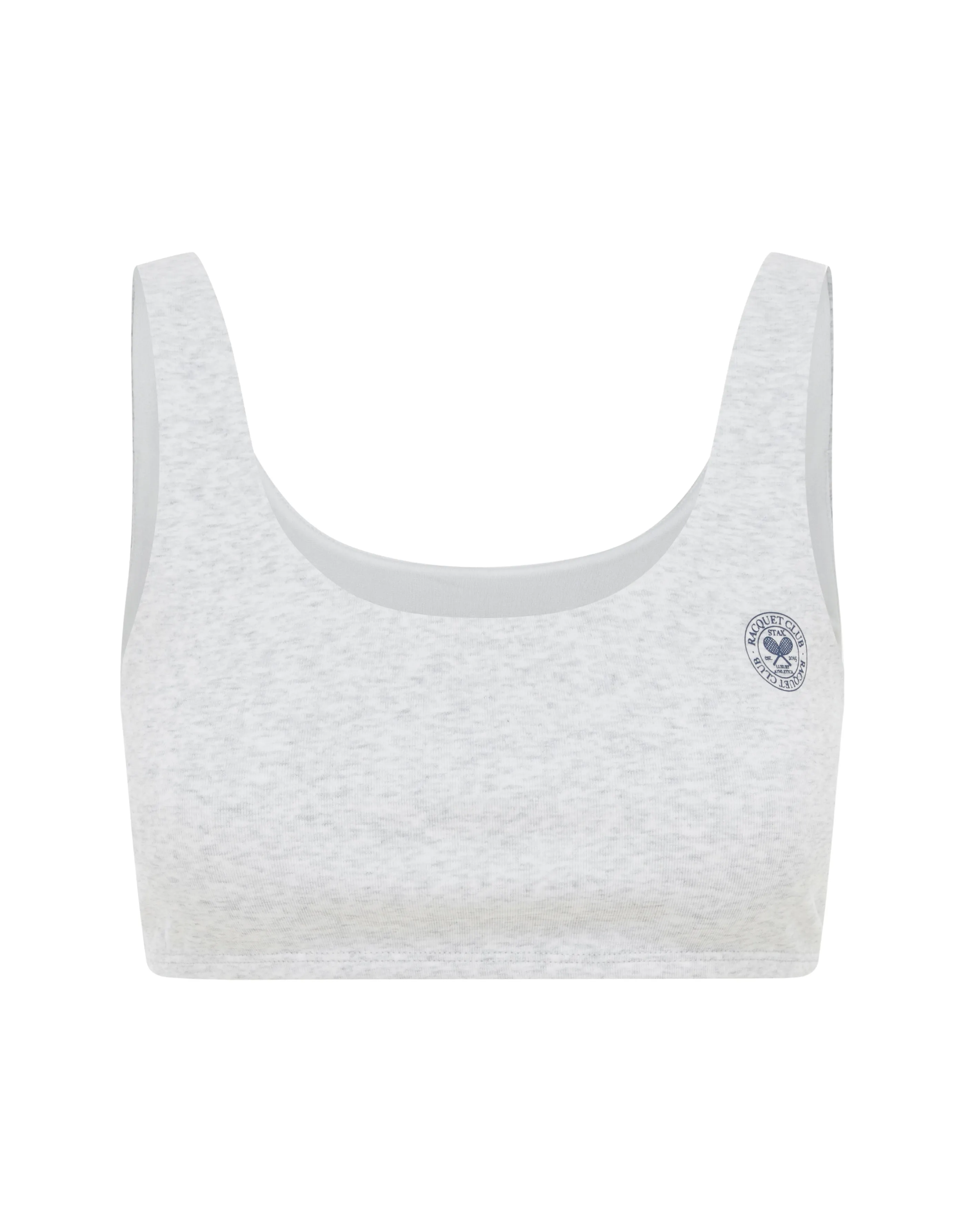 Racquet Club Scoop Crop - Grey Marle