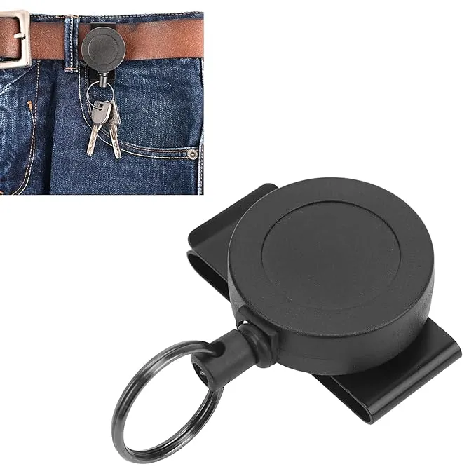 RECON GS2S Retractable 10 Key Tool Reel Holder Steel wire 360 degree rotating  Belt Clip Chain Heavy Duty Split Ring