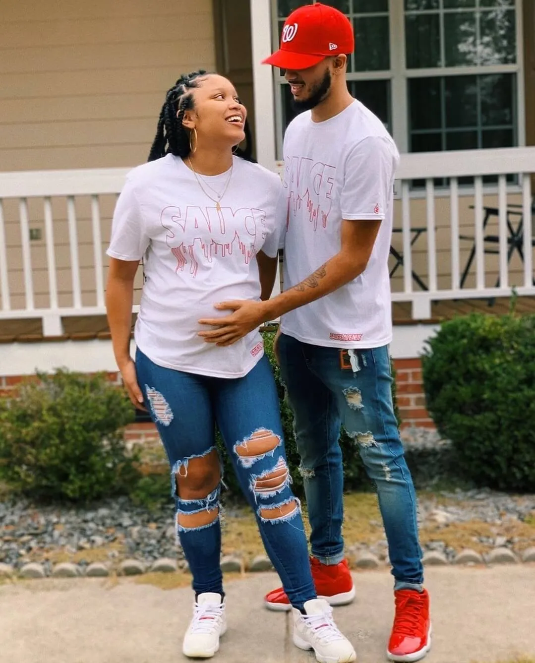 Red Sauce Outline | White Tee