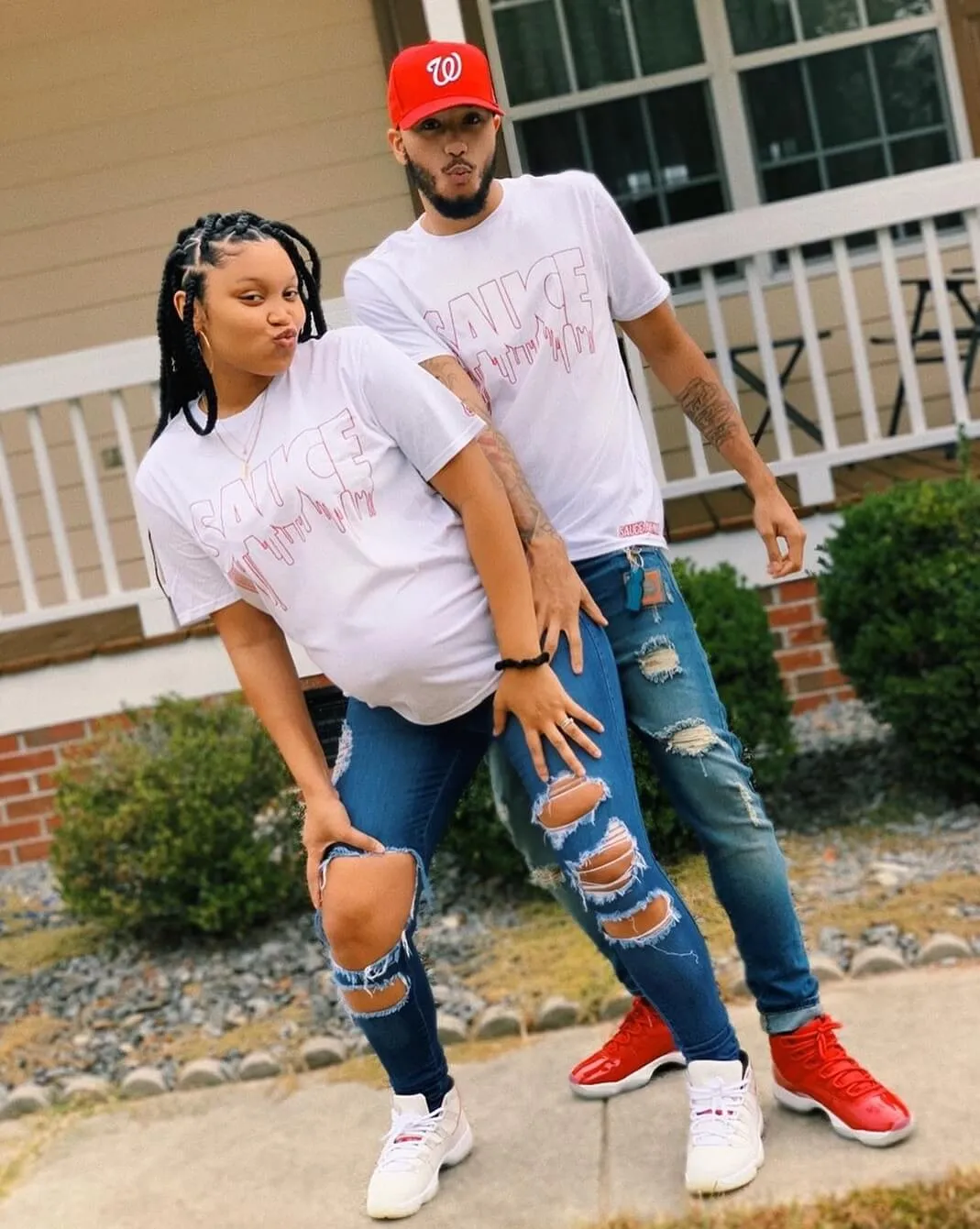 Red Sauce Outline | White Tee