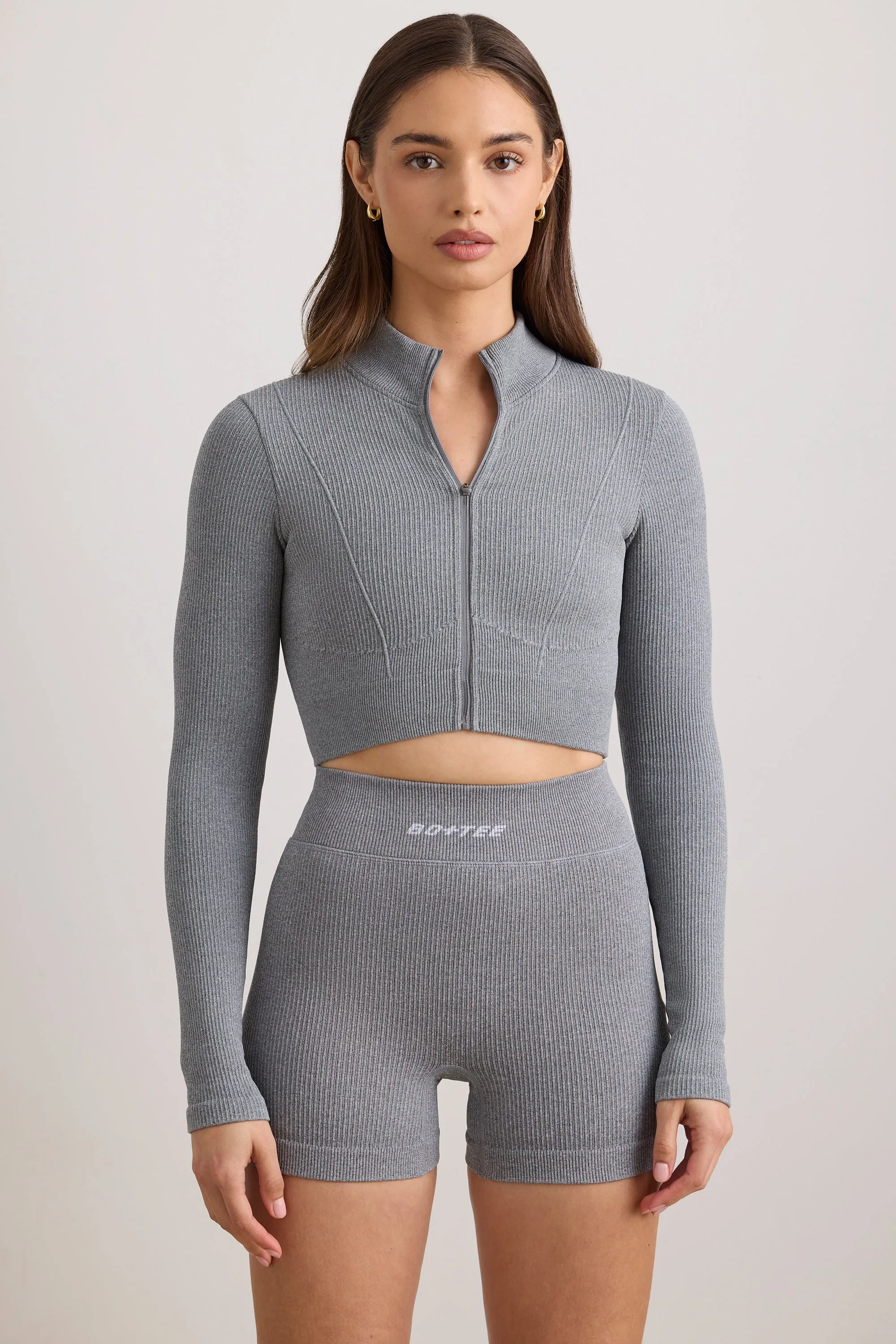 Reform - FlexiRib Cropped Jacket in Grey Melange