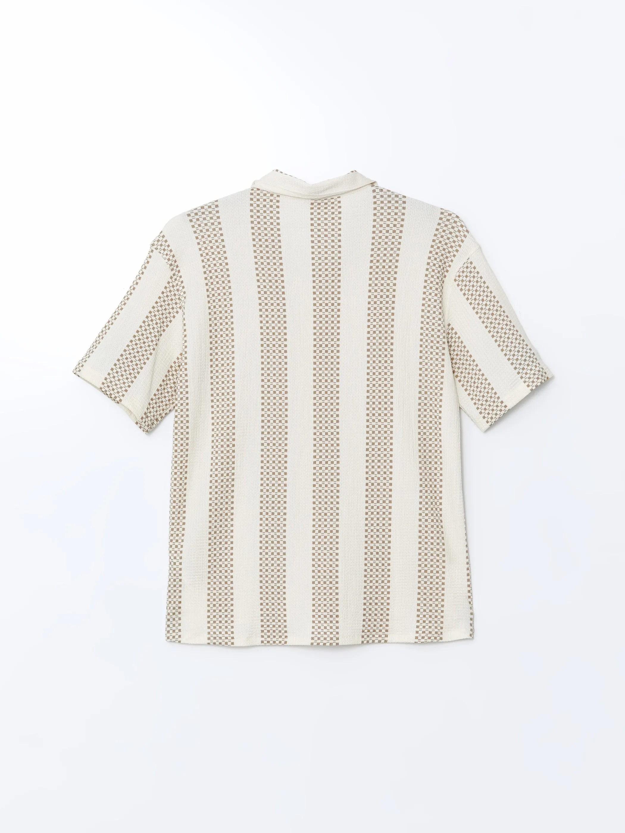 Regular Fit Short Sleeve Patterned Men Shirt