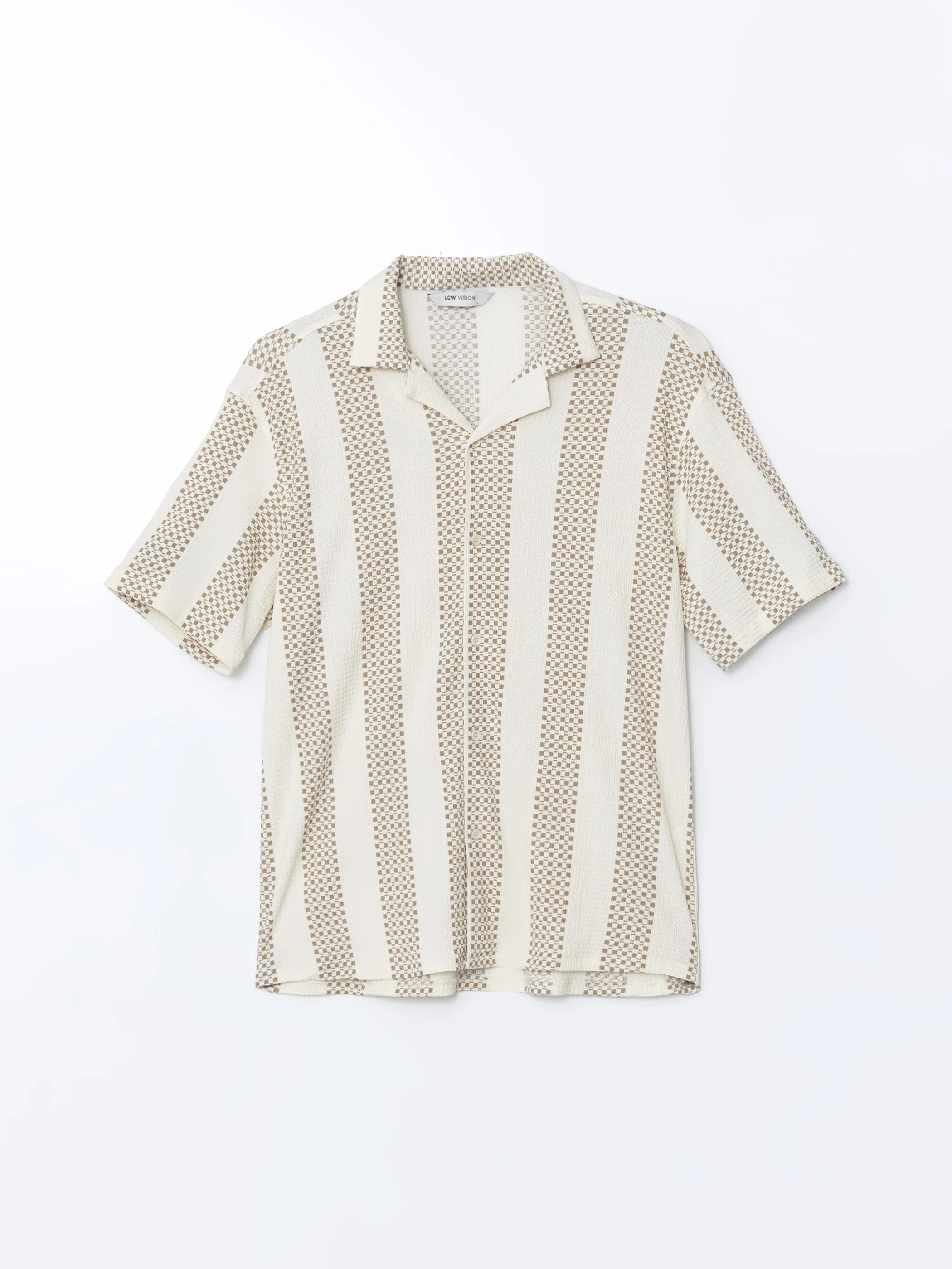 Regular Fit Short Sleeve Patterned Men Shirt