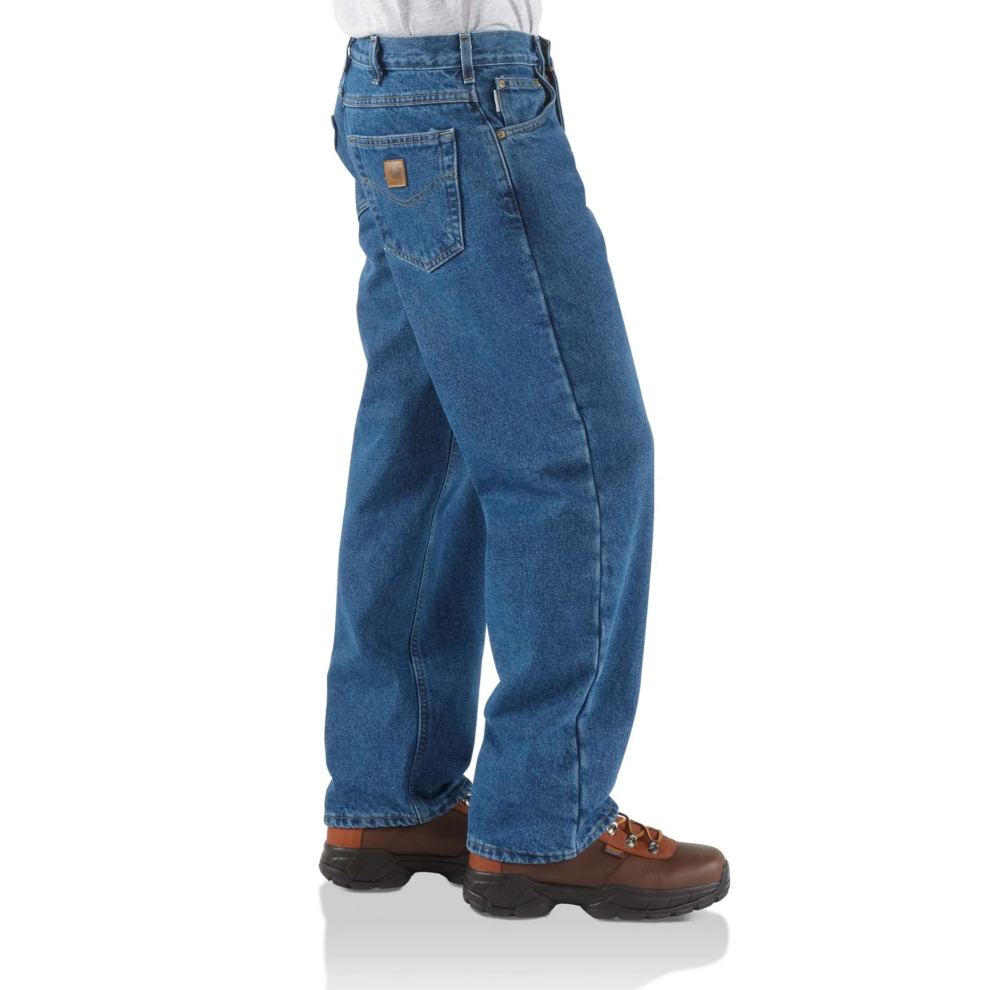 Relaxed-Fit Straight-Leg Flannel Lined Jean