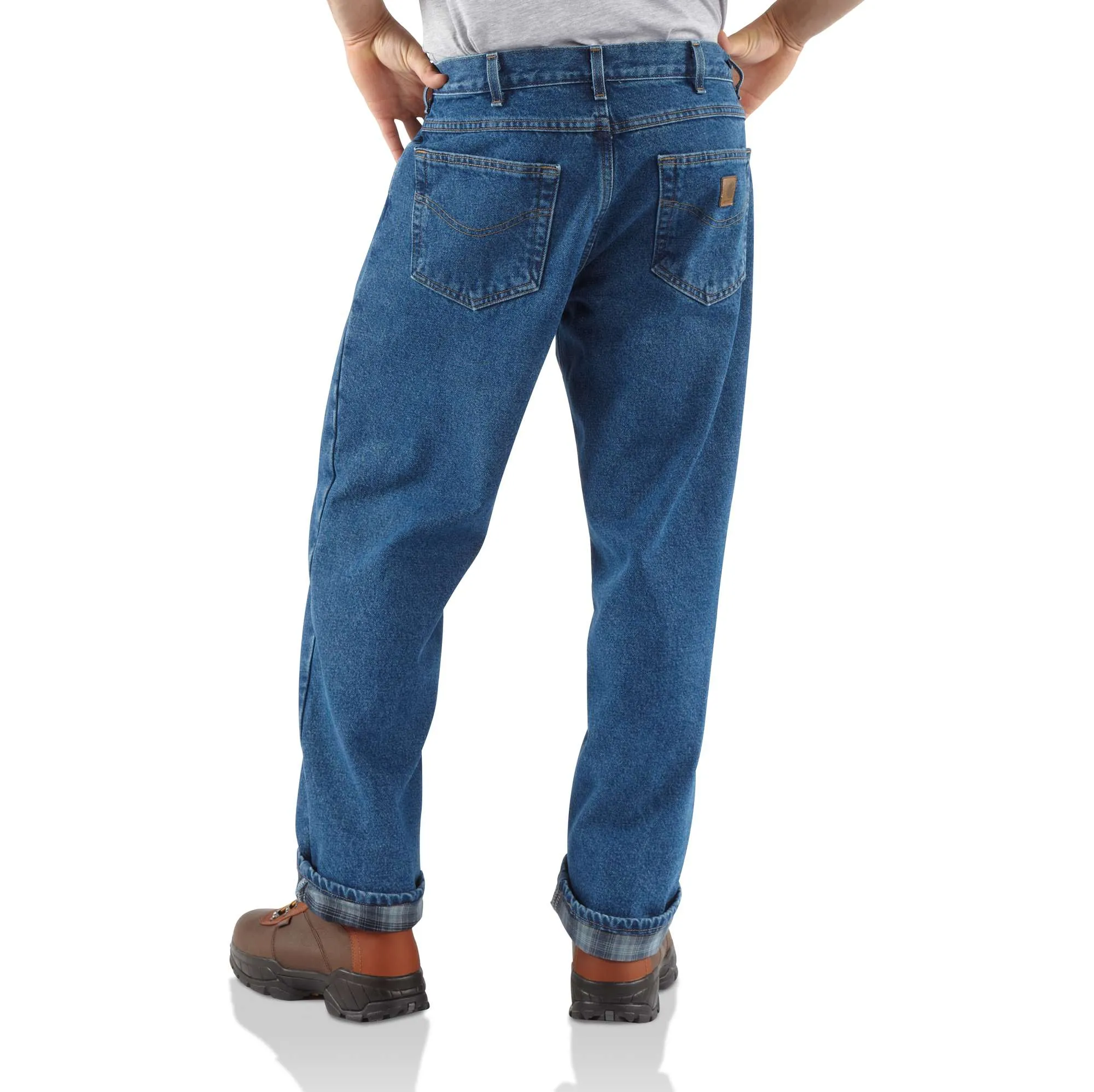 Relaxed-Fit Straight-Leg Flannel Lined Jean