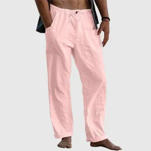 Relaxed linen pants with drawstring waist