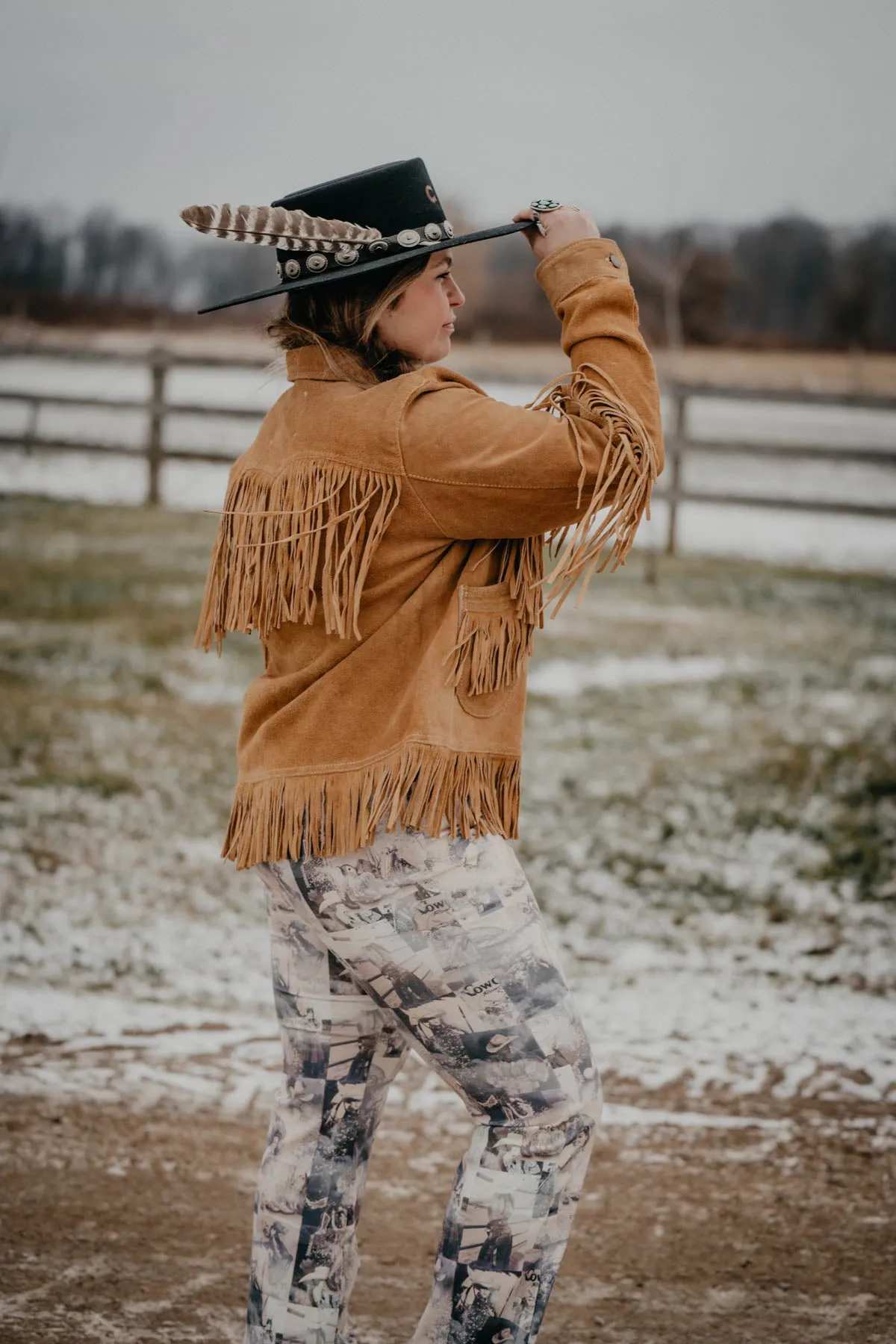 'Remy' Retro Western Printed Flare Pants (S & XL ONLY)