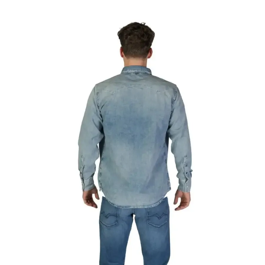 Replay Men's Classic Blue Long Sleeve Shirt