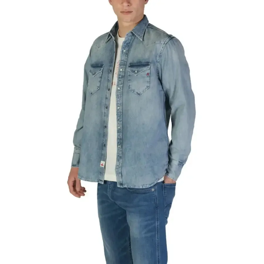 Replay Men's Classic Blue Long Sleeve Shirt