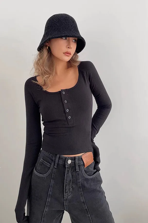 Ribbed Buttoned Front Fitted Basic Shirts