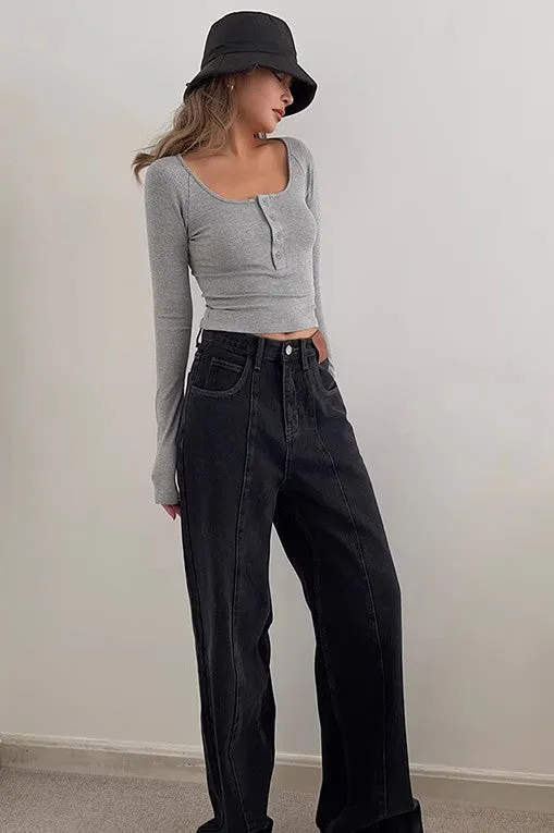 Ribbed Buttoned Front Fitted Basic Shirts