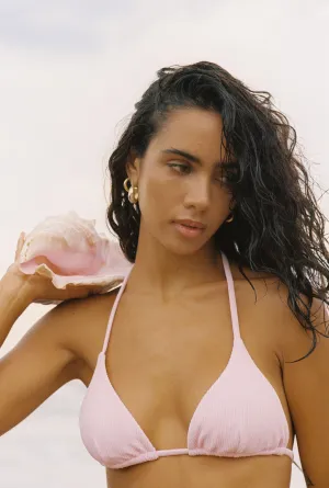 Ribbed Triangle Top - Pink