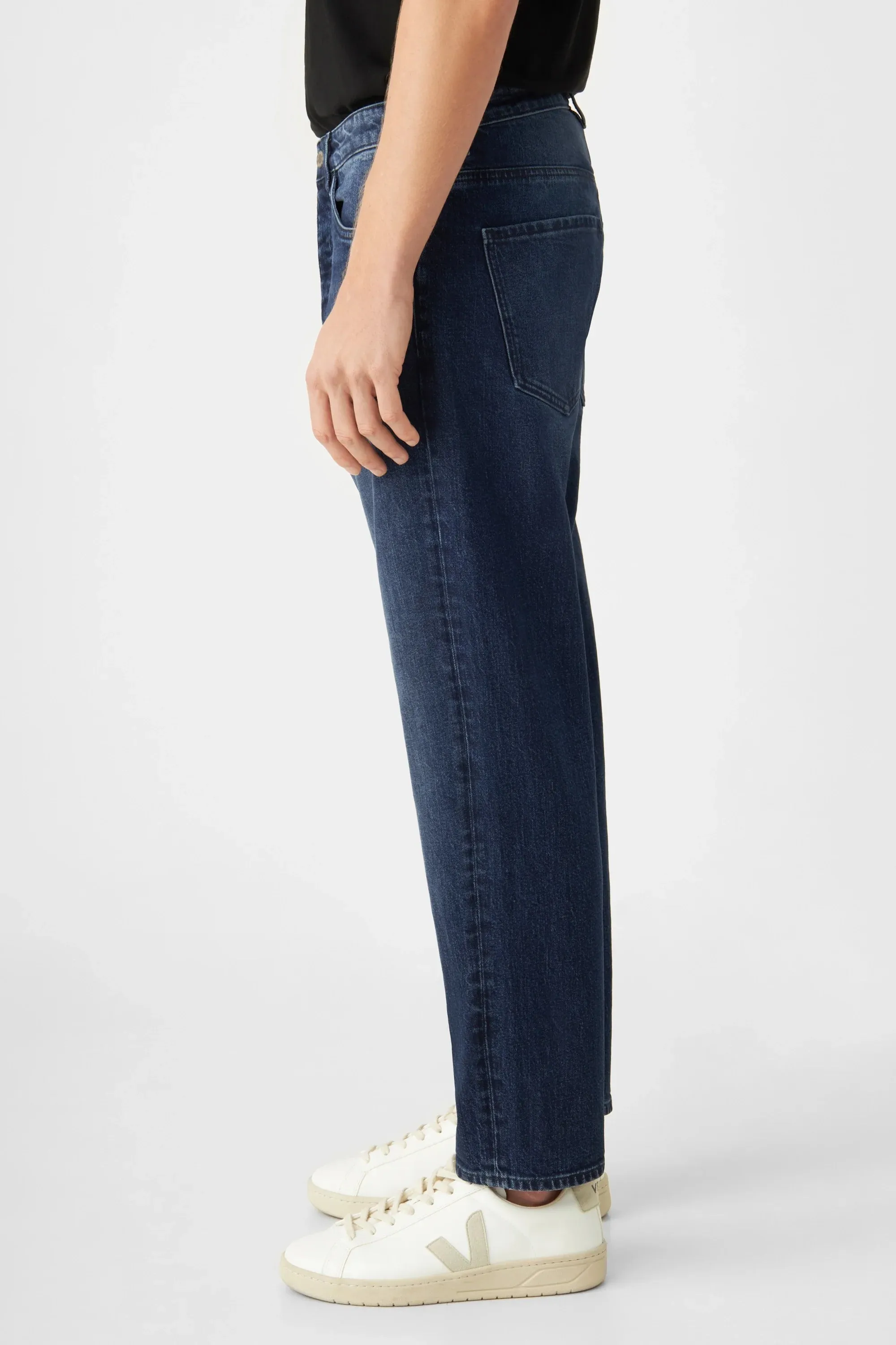 Rise Relaxed Tapered Basic Jeans Dark Blue