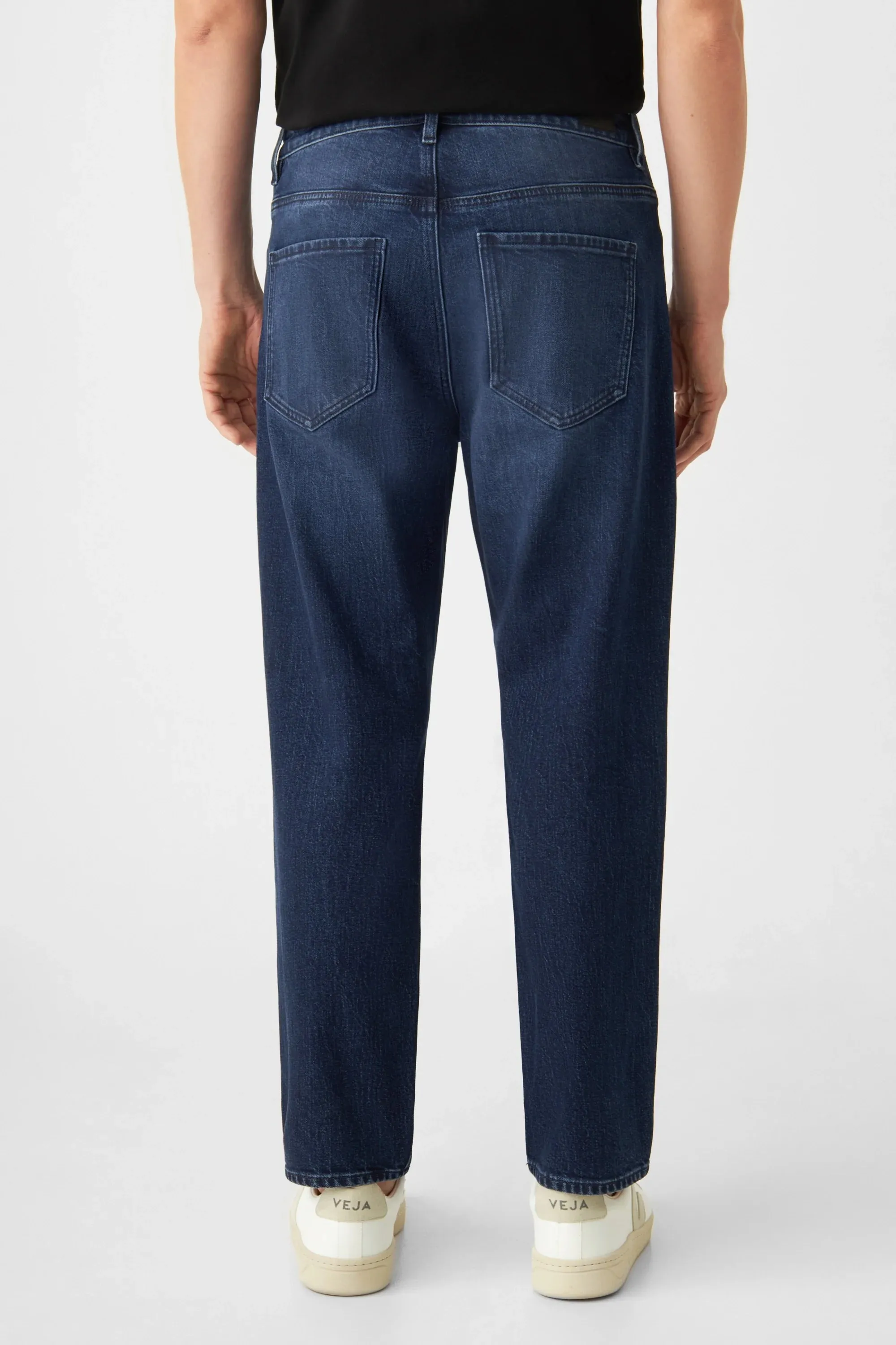 Rise Relaxed Tapered Basic Jeans Dark Blue