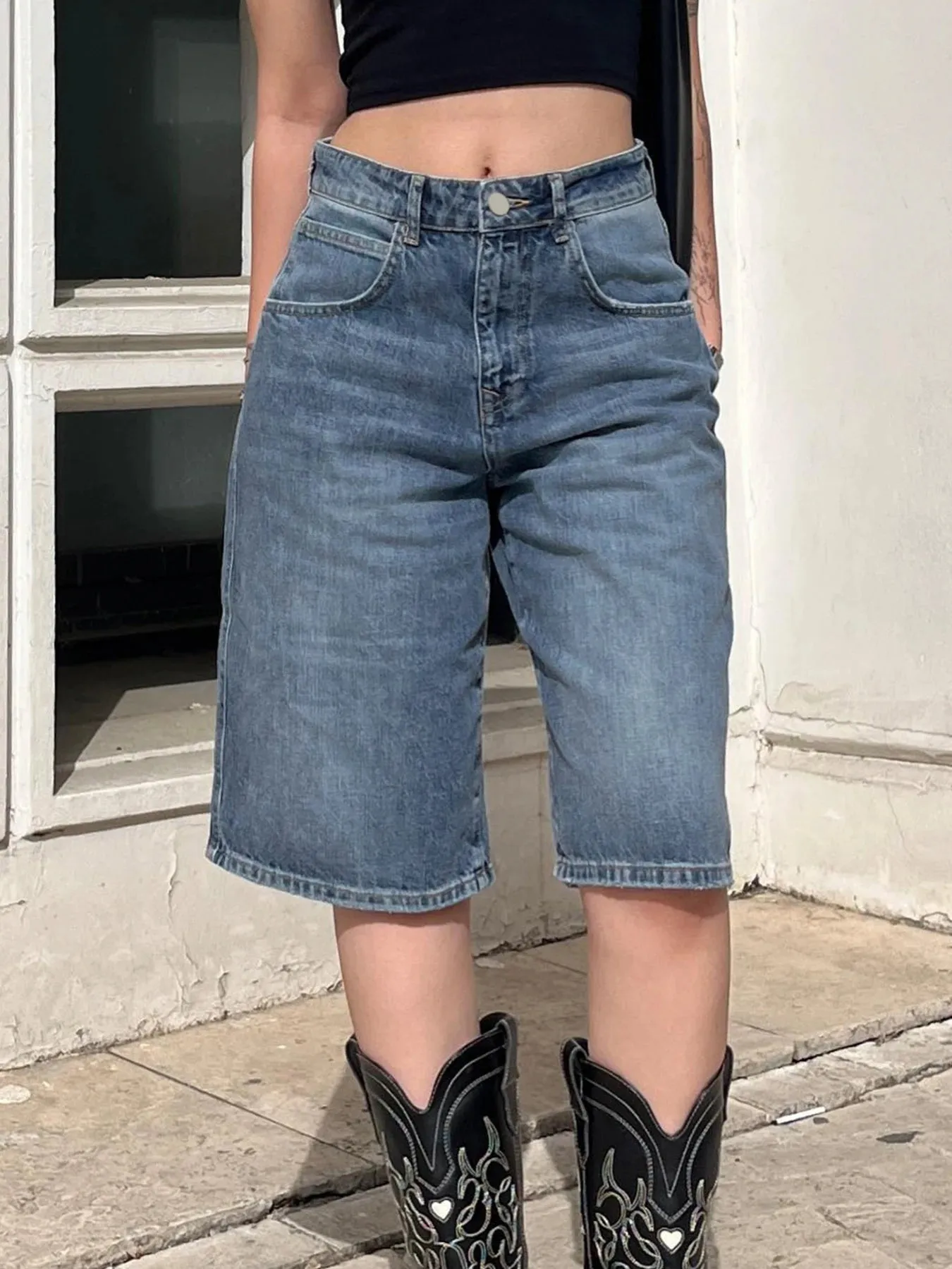 Rockmore Y2K Low-Rise Jeans Shorts (Jorts)