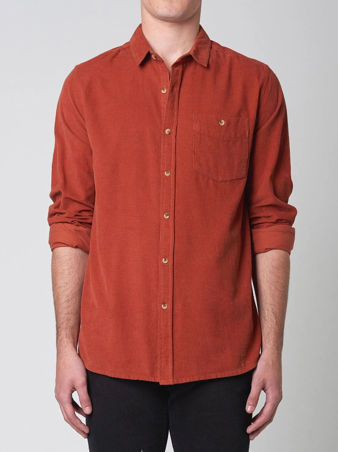 Rolla's - Men At Work Cord Shirt - Orange