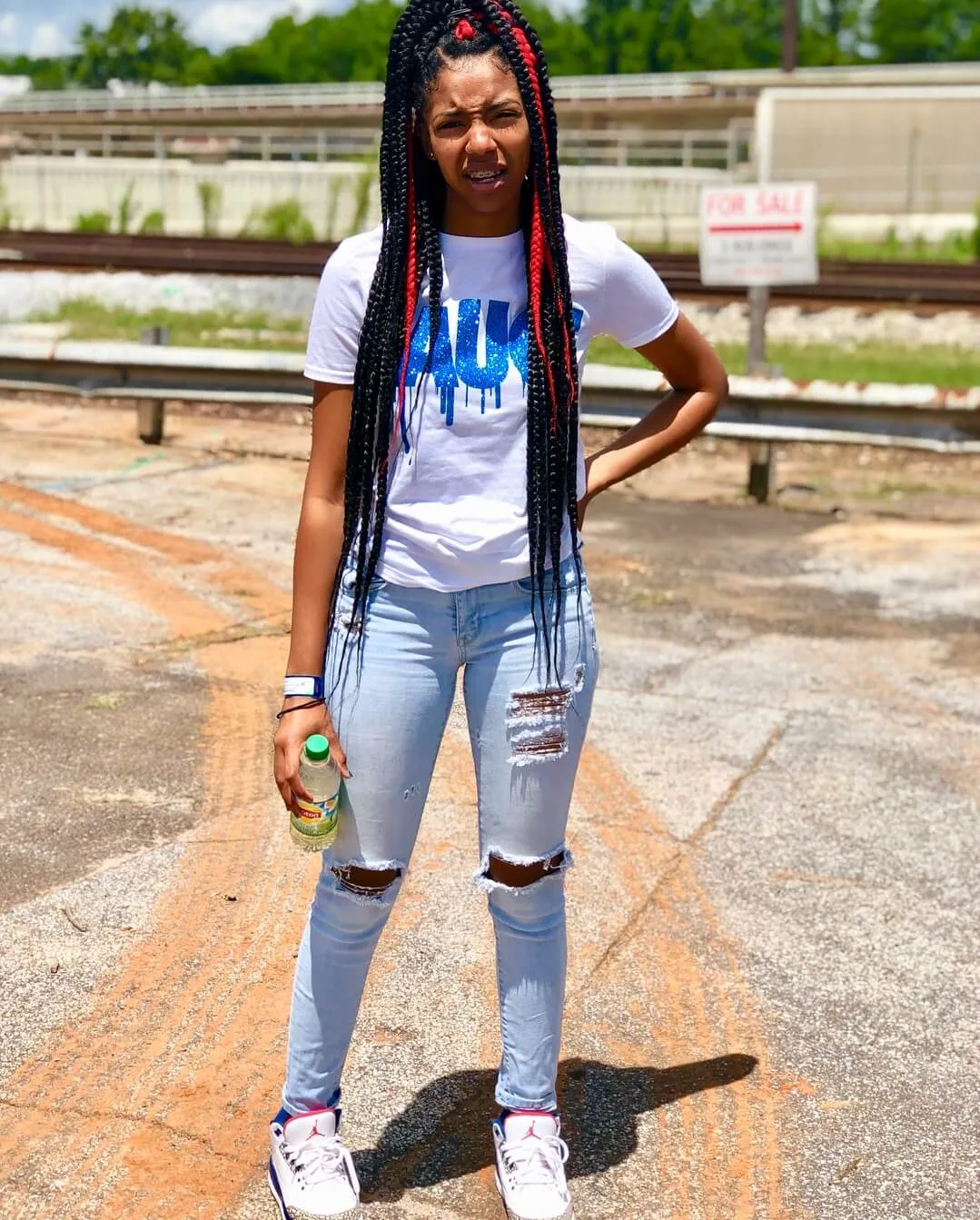 Royal Blue Glitter Sauce | White Tee