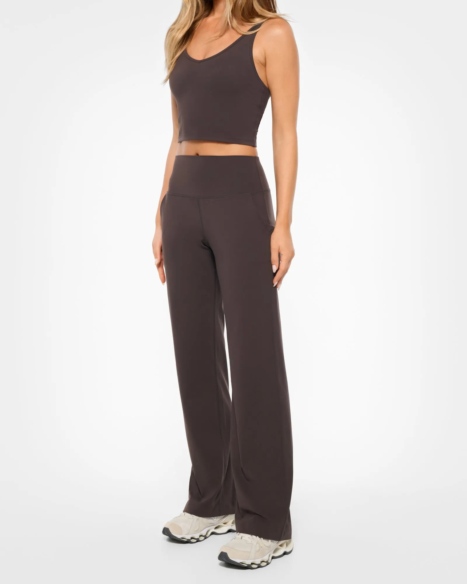 RUE WIDE LEG ULTRA FLEX LITE PANT COFFEE BEAN