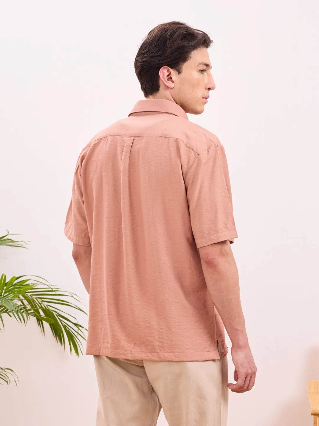 Rust Plain Resort Shirt