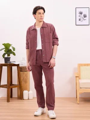 Rust Striped Travel Pants