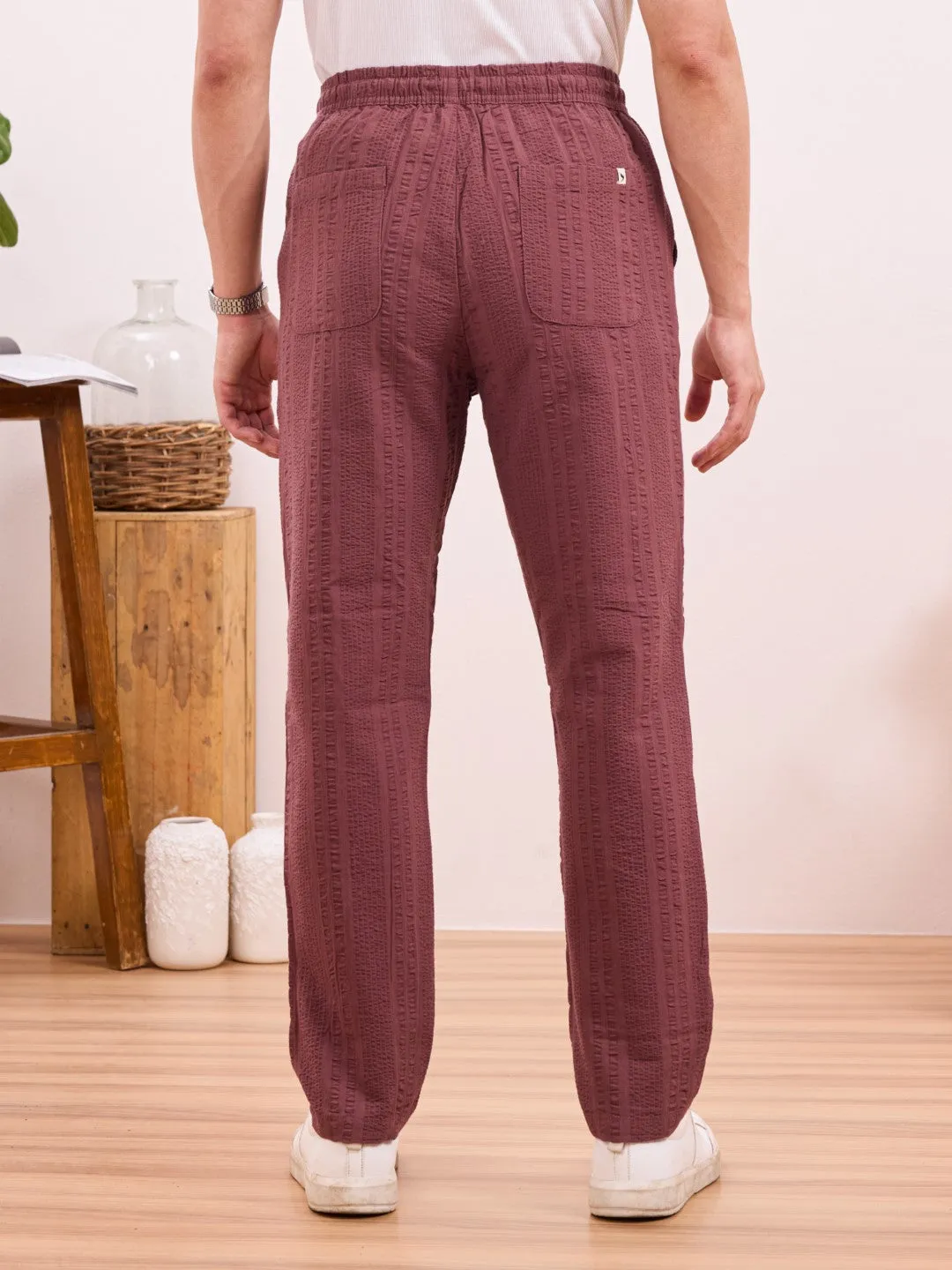 Rust Striped Travel Pants