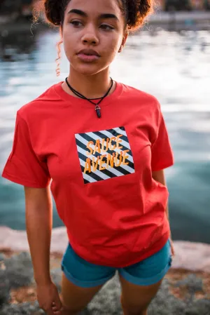 SA B&W Box | Red Tee