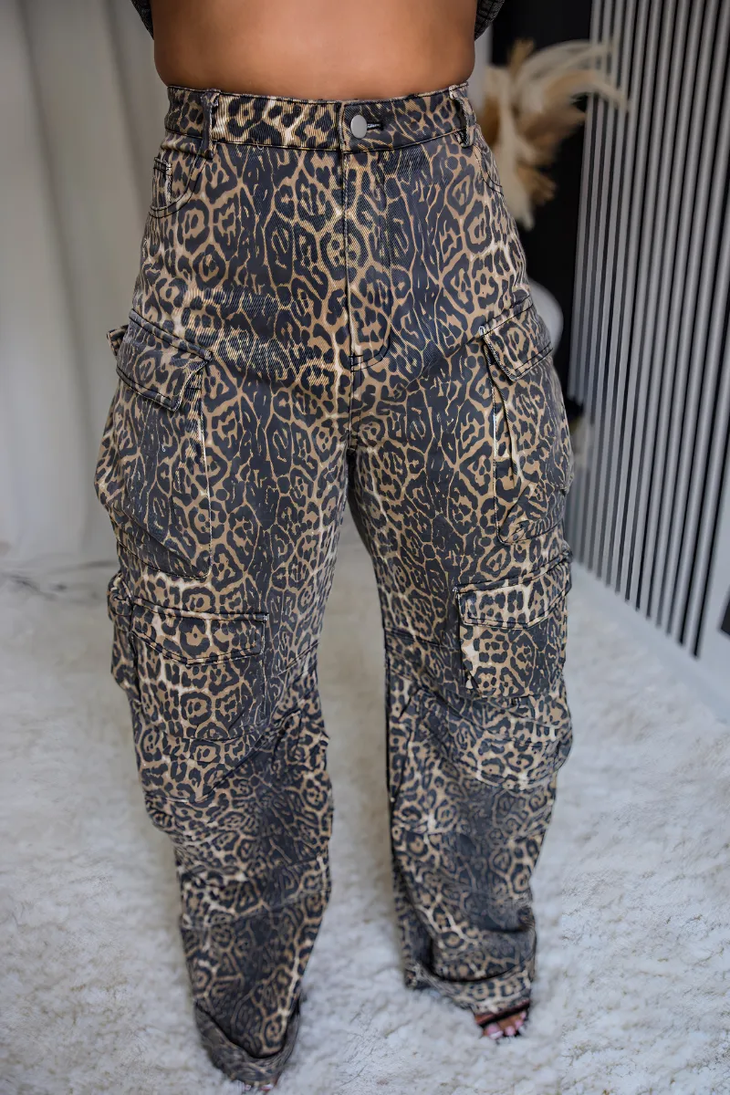Safari Cargo Print Pants