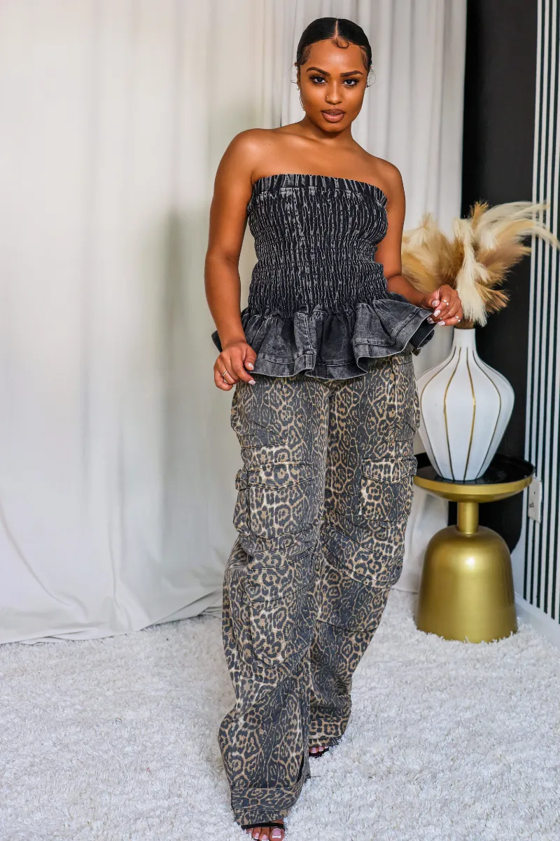 Safari Cargo Print Pants