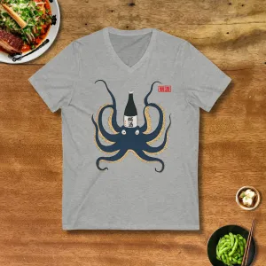 Sake Octopus V-Neck T-Shirt