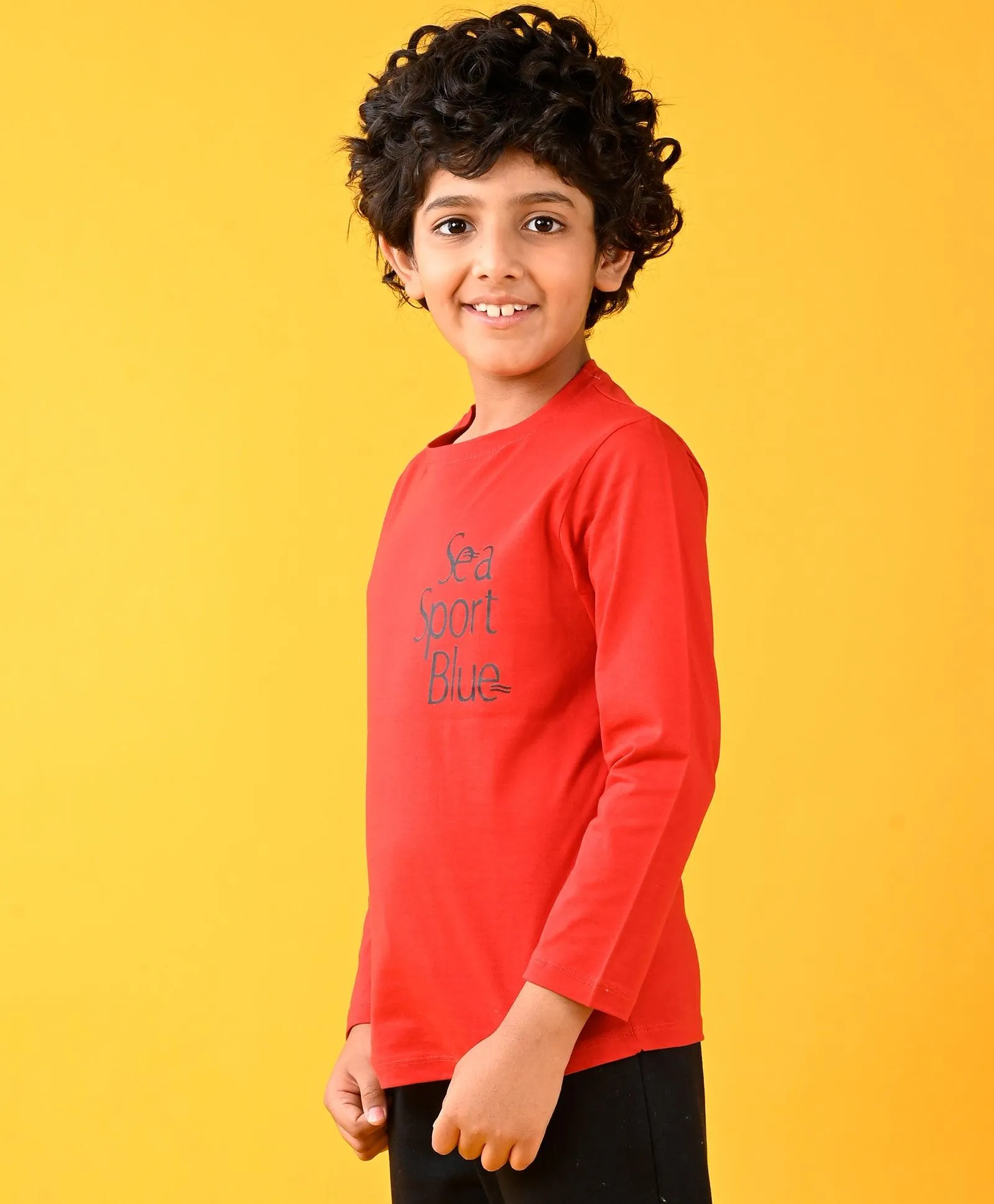 SEA SPORT BLUE ORANGE LONG SLEEVES TSHIRT - ORANGE