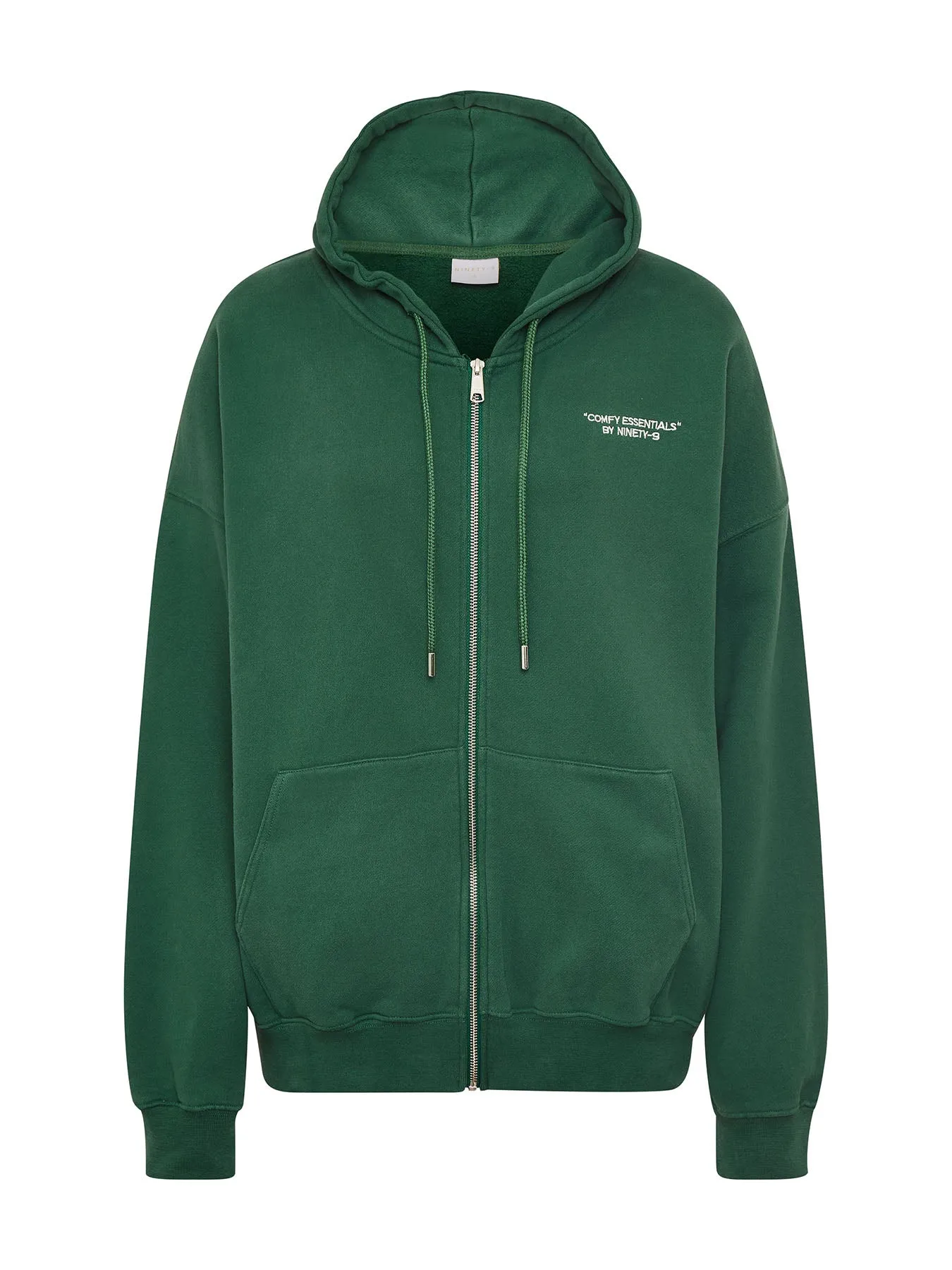 SET - ESSENTIALS - ZIPPER HOODIE AND SHORTS • FOREST GREEN