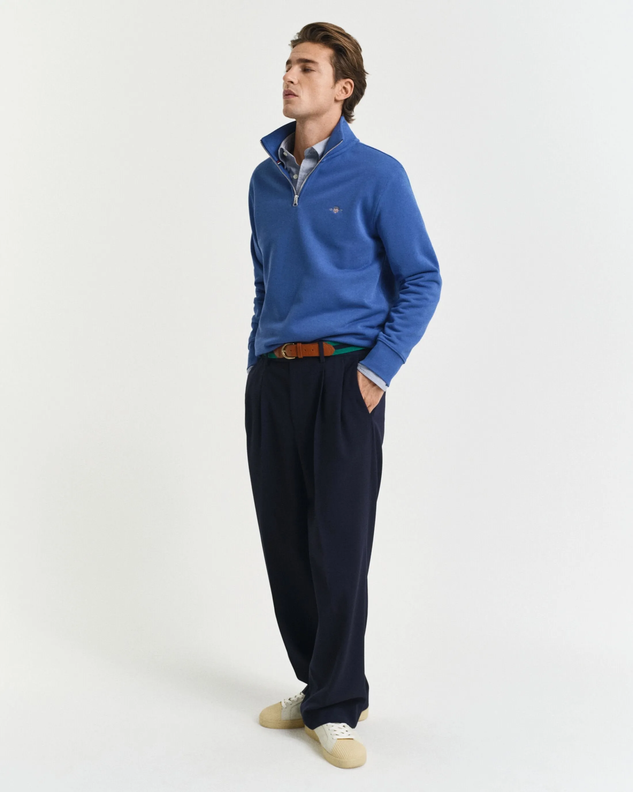 Shield Half-Zip Sweatshirt in Blue