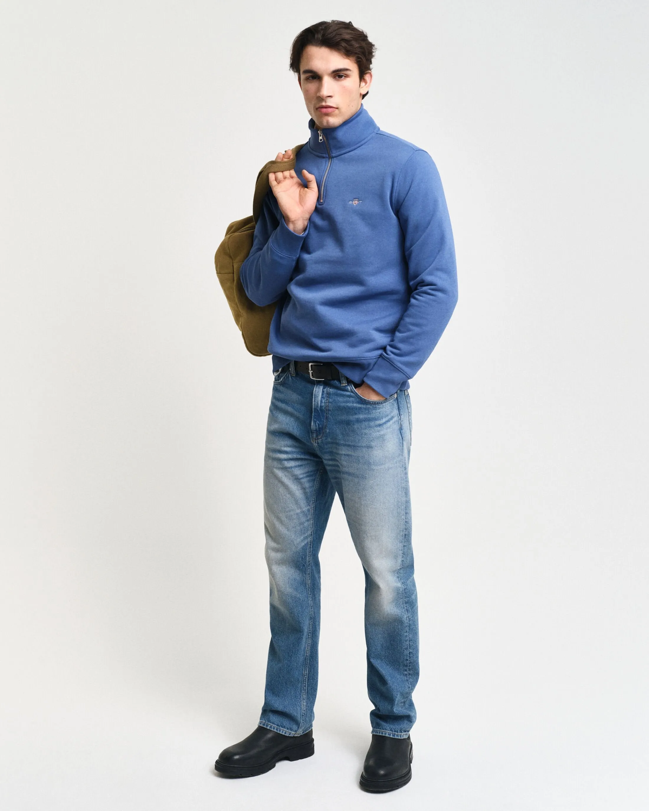 Shield Half-Zip Sweatshirt in Blue