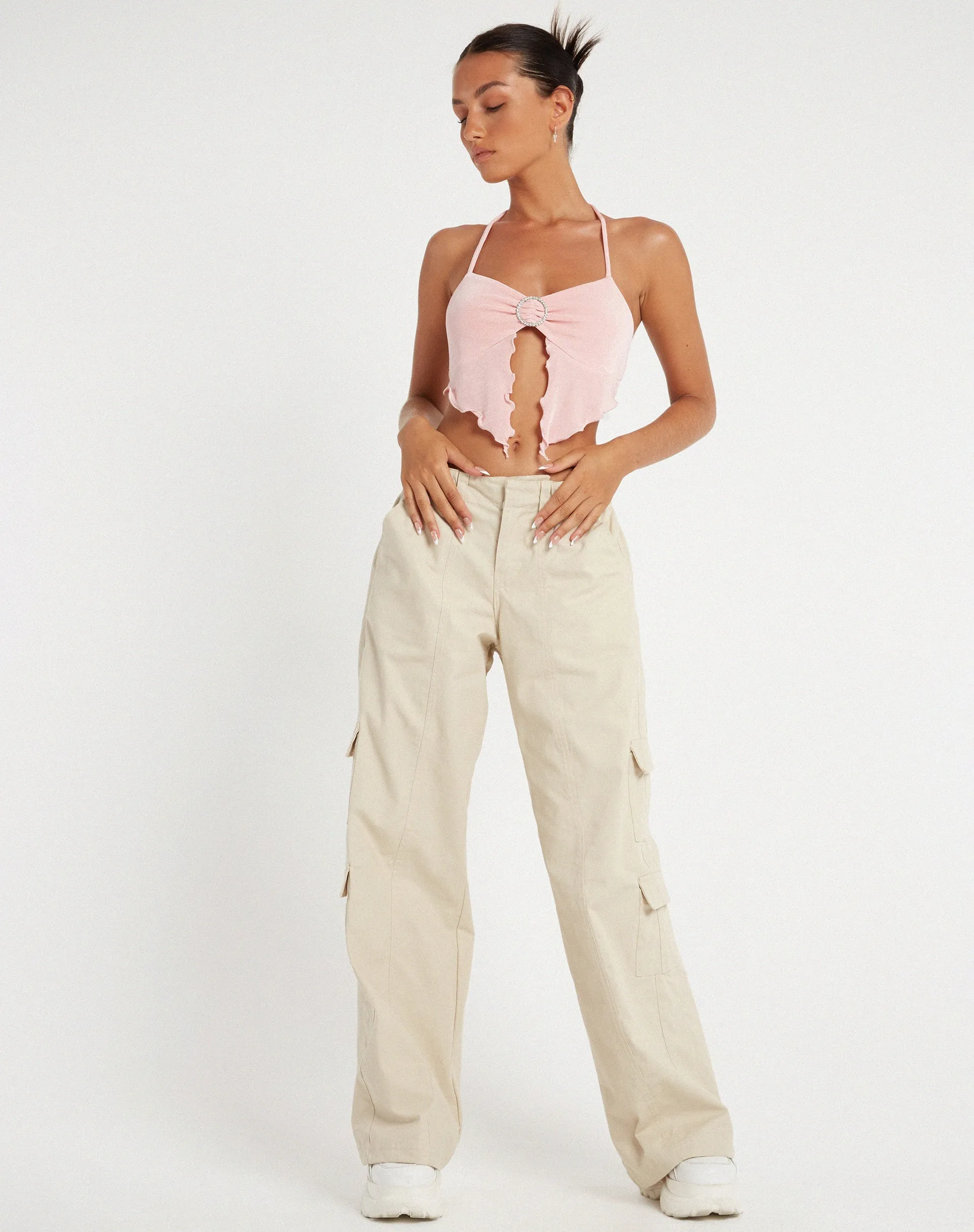 Shima Top in Crepe Baby Pink