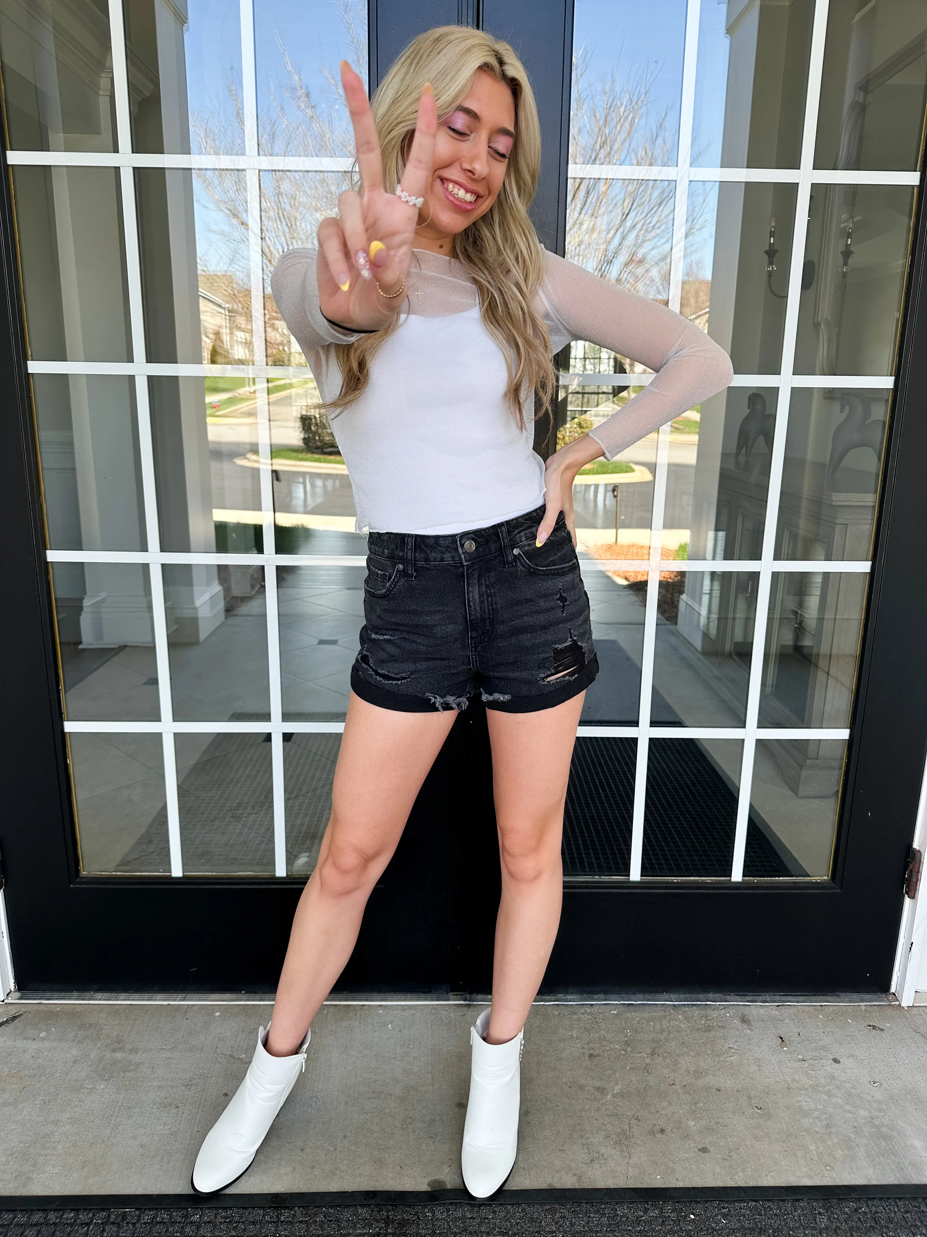 Shimmer Mesh Top