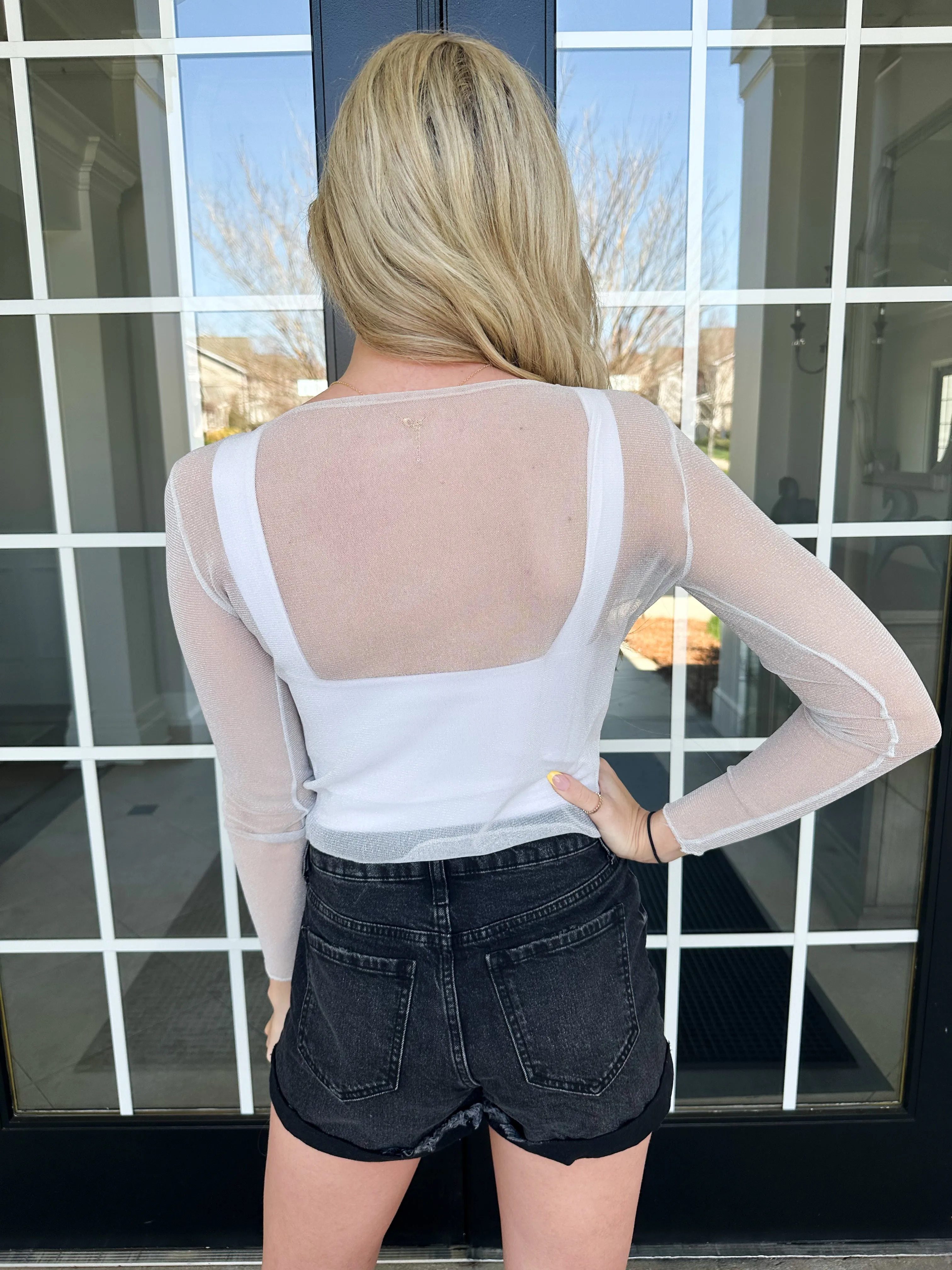 Shimmer Mesh Top