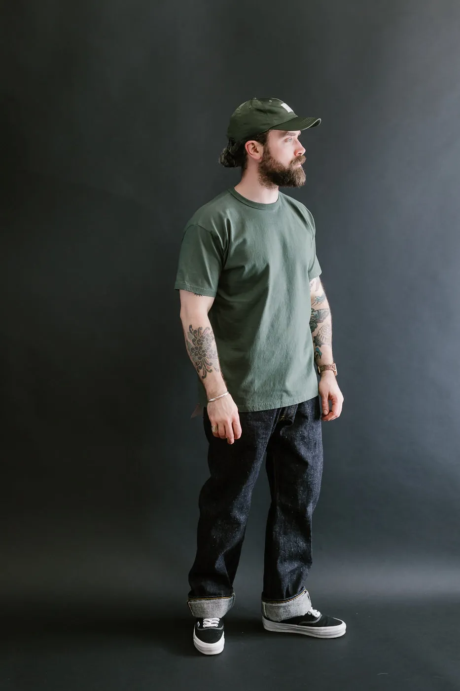 SJST-ML - Heavyweight Plain T-Shirt  - Moss Green