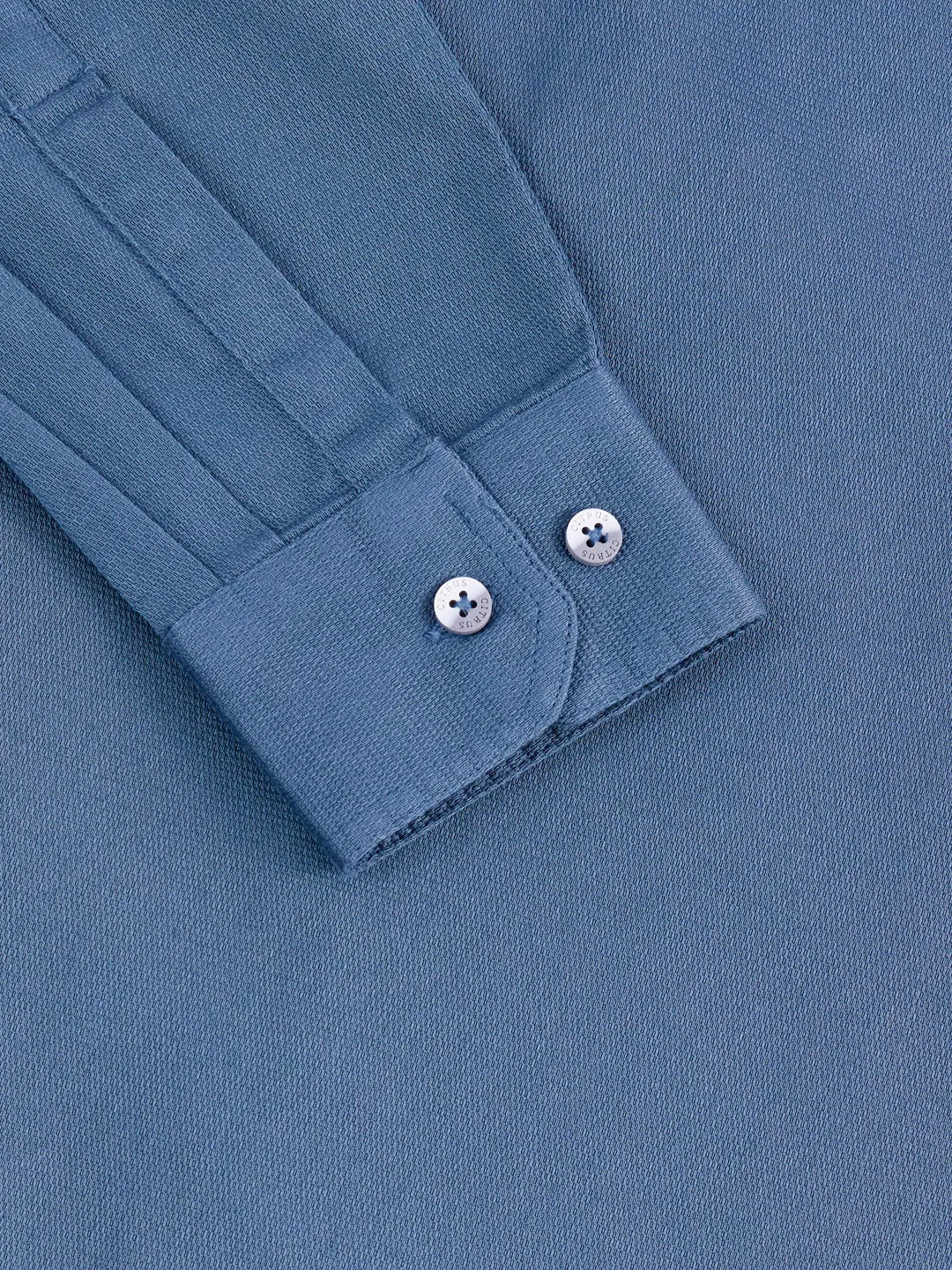 Slate Blue Plain Cotton Stretch Shirt