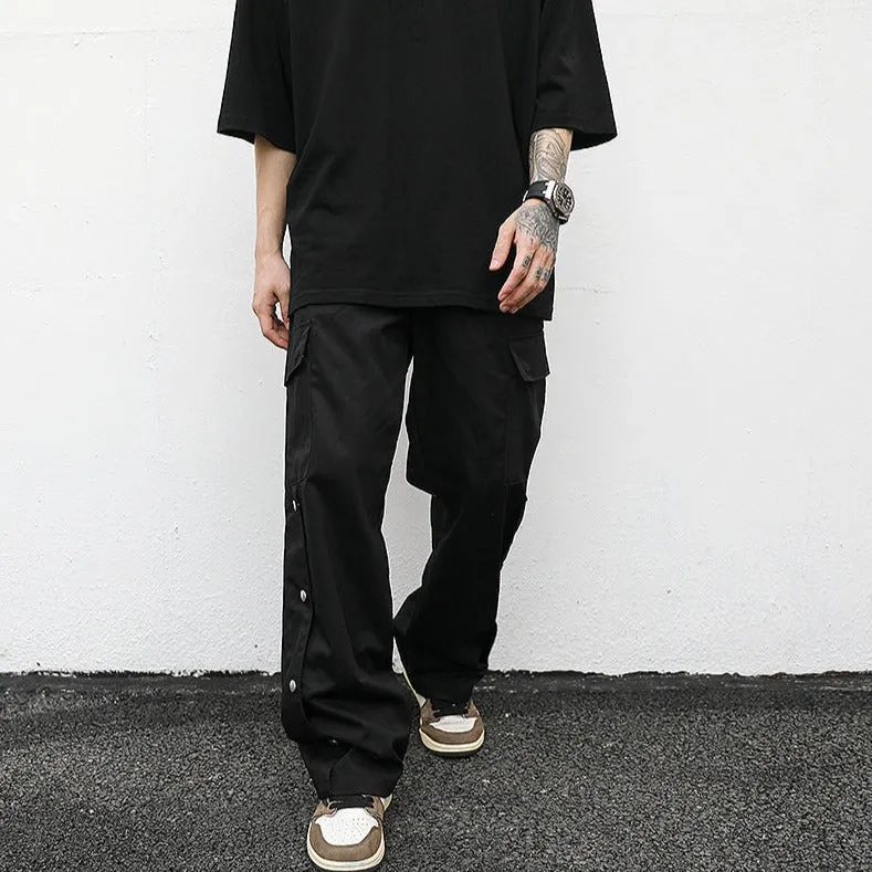 Snap Black Cargo Pants x Streetwear Mens Black Cargo Pants