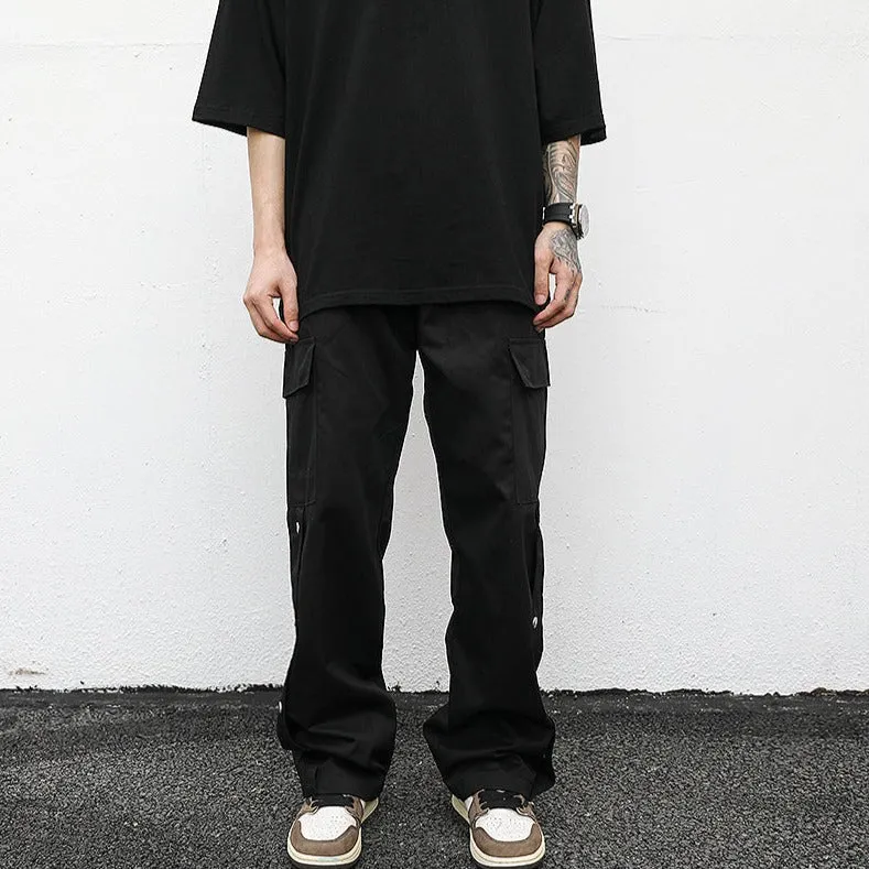 Snap Black Cargo Pants x Streetwear Mens Black Cargo Pants