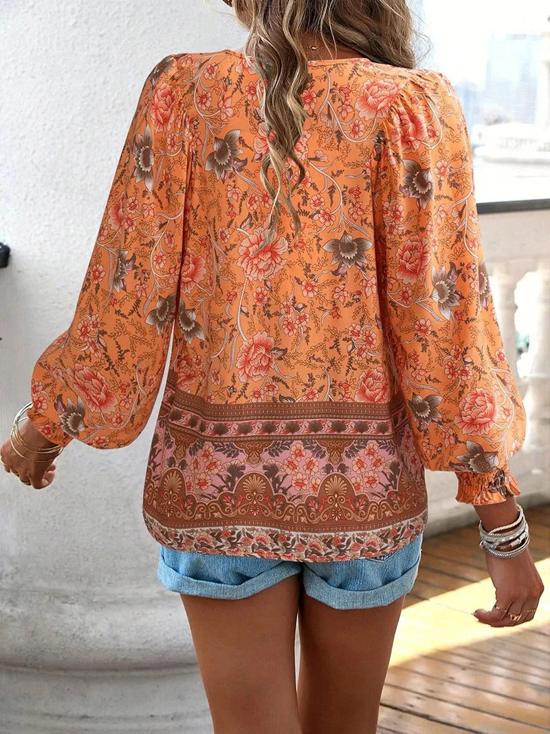 Stéphanie | Boho Floral Blouse
