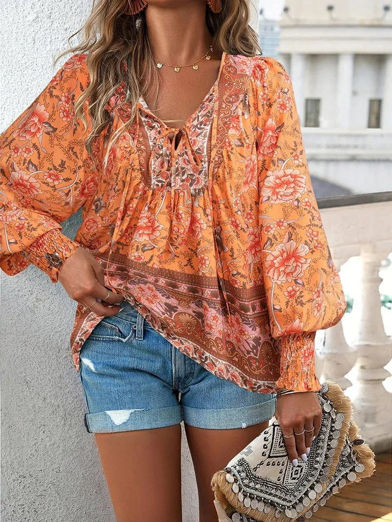 Stéphanie | Boho Floral Blouse