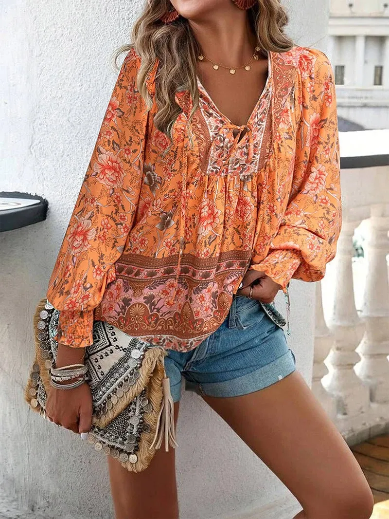 Stéphanie | Boho Floral Blouse