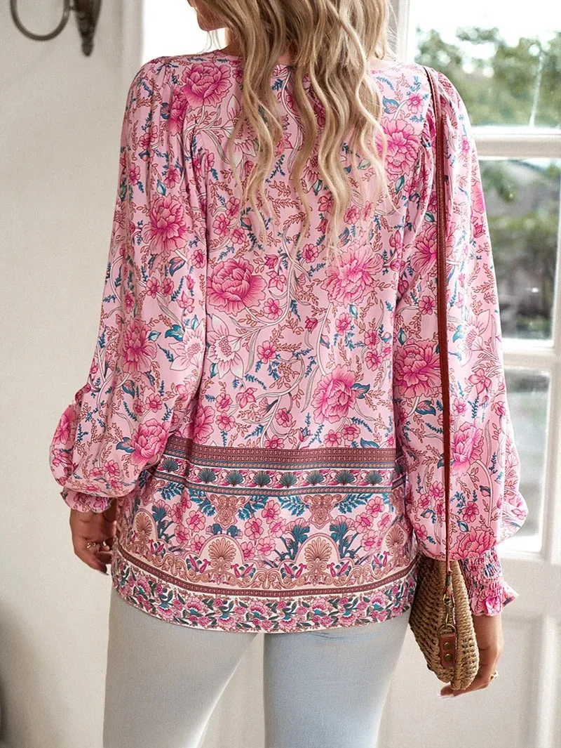Stéphanie | Boho Floral Blouse