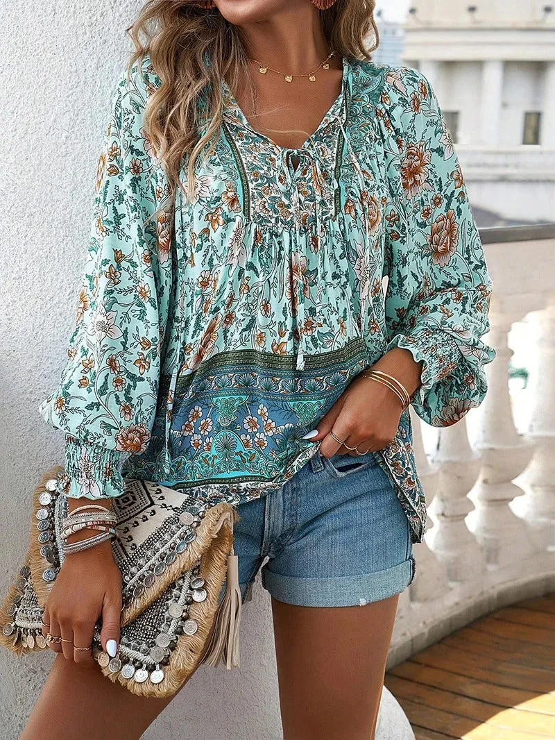 Stéphanie | Boho Floral Blouse