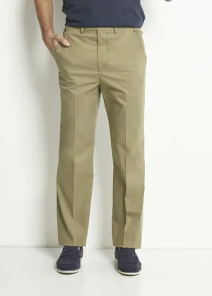 Straight pants with comfortable elasticated waistband